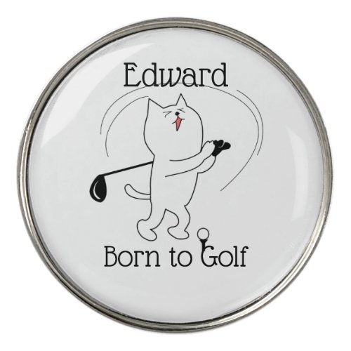 Cat Born to Golf  Golf Ball Marker