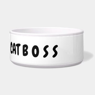 Cat Boss - cat ceramic food bowl
