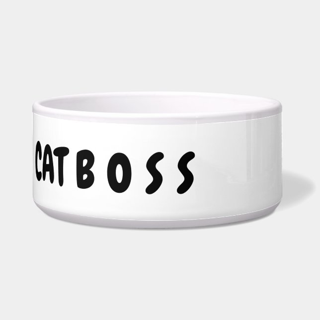 Cat Boss - cat ceramic food bowl (Front)