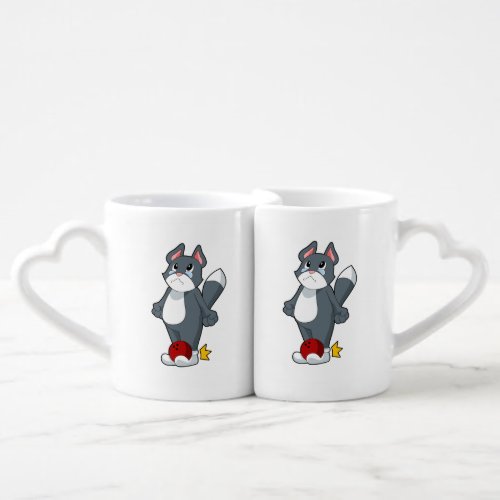 Cat Bowling Bowling ball Coffee Mug Set