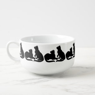Cat Bowls Black Cat Art Soup Bowls & Gifts