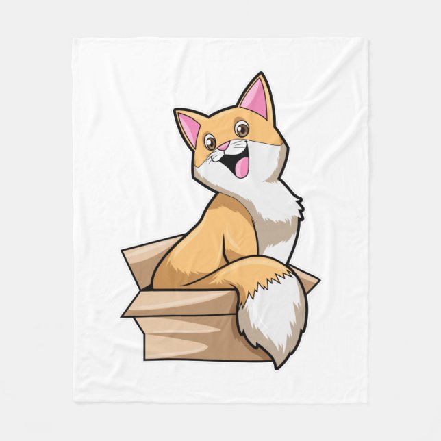 Cat Box Fleece Blanket (Front)