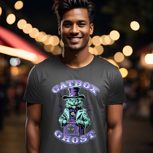 Cat Box Ghost Haunted House Halloween Spooky Kitty T_Shirt