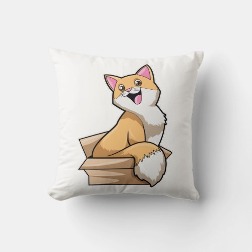 Cat Box Throw Pillow