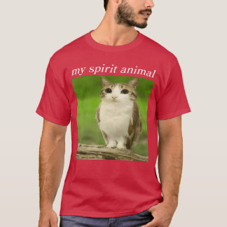 Cat Brainrot Cursed Internet Meme Funny T-Shirt