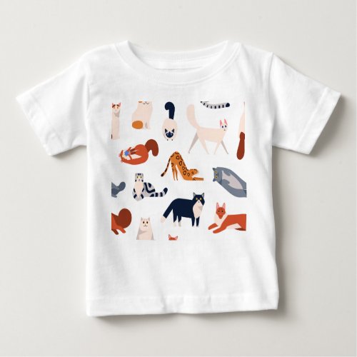 Cat Breeds Pattern Baby T_Shirt
