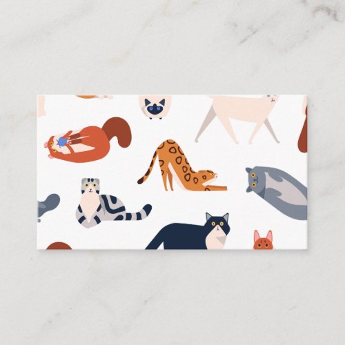 Cat Breeds Pattern Business Card