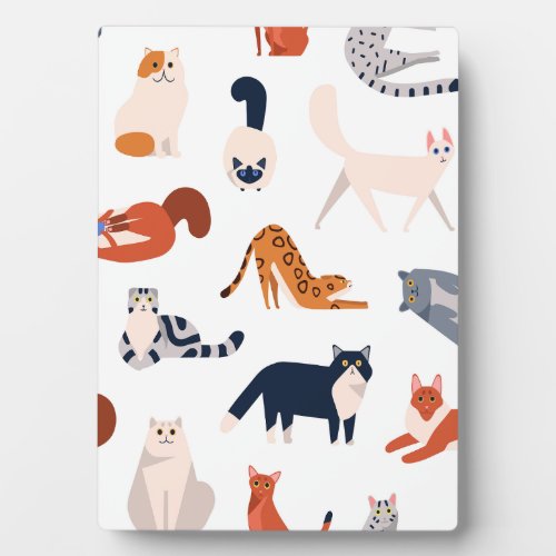 Cat Breeds Pattern Plaque