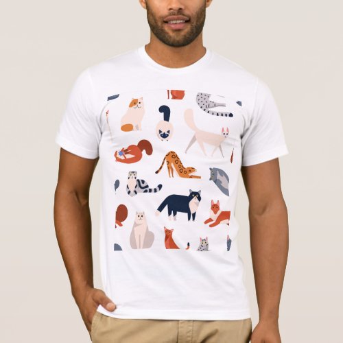 Cat Breeds Pattern T_Shirt