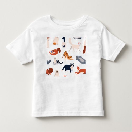 Cat Breeds Pattern Toddler T_shirt