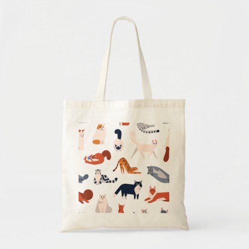 Cat Breeds Pattern Tote Bag