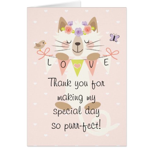 Cat Bridal Shower Thank You Note Cards