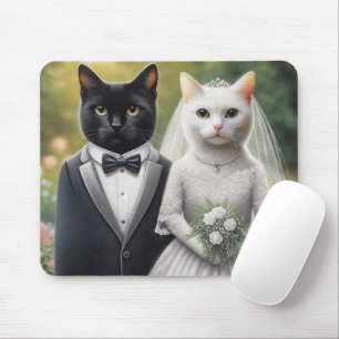 Cat Bride and Groom Mouse Pad