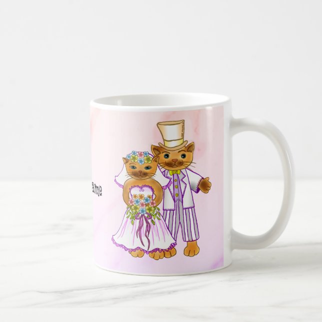 Cat Bride and Groom mugs (Right)