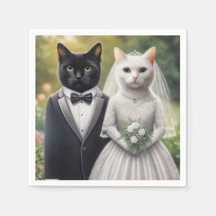 Cat Bride and Groom Napkins