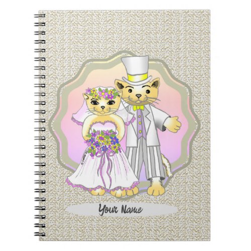 Cat Bride and Groom Wedding Notebook