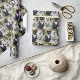 Cat Bride and Groom Wrapping Paper