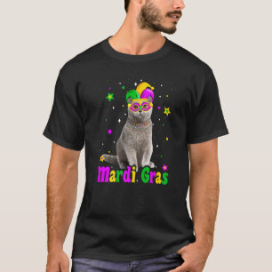 Cat British Shorthair Mask Mardi Gras Carnivals Ca T-Shirt