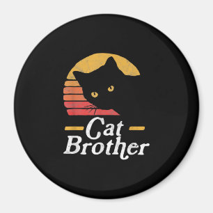 Cat Brother Vintage Style Retro Gift For Cat Lover Magnet