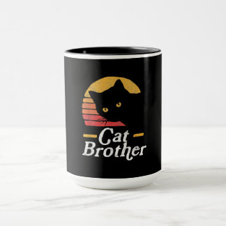 Cat Brother Vintage Style Retro Gift For Cat Lover Mug