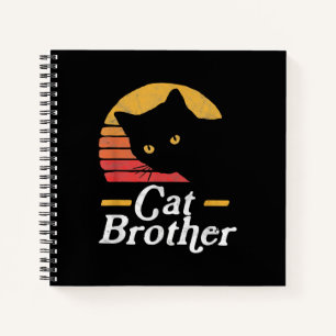 Cat Brother Vintage Style Retro Gift For Cat Lover Notebook