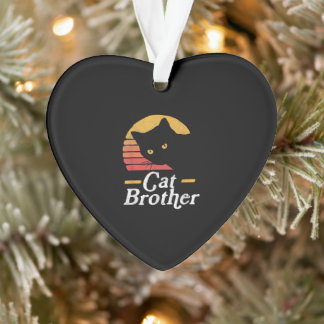 Cat Brother Vintage Style Retro Gift For Cat Lover Ornament