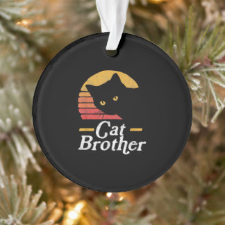 Cat Brother Vintage Style Retro Gift For Cat Lover Ornament