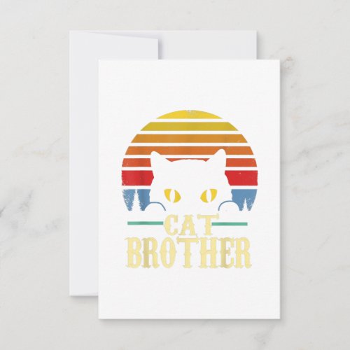Cat Brother Vintage Style Retro Gift For Cat Lover RSVP Card