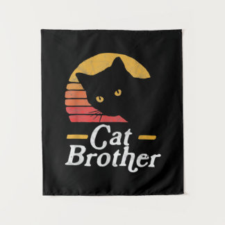 Cat Brother Vintage Style Retro Gift For Cat Lover Tapestry