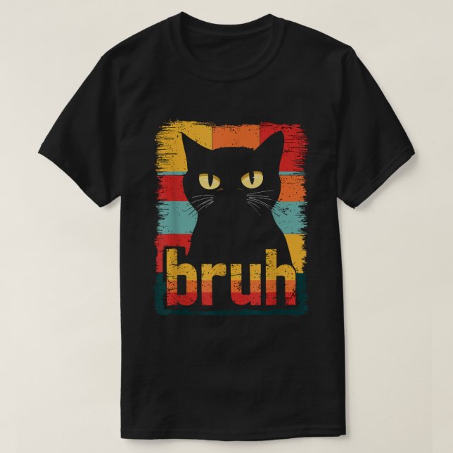 Cat Bruh Meme Funny Cats Kitten Retro T-Shirt (Design Front)