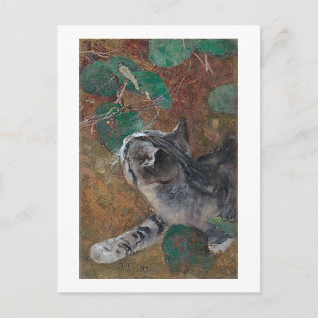 Cat, Bruno Liljefors Postcard (Front)