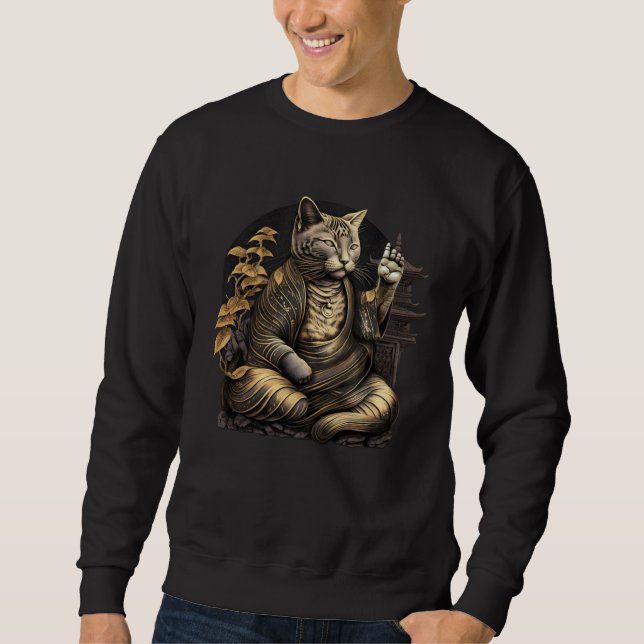 Cat Buddha Zen Sweatshirt (Front)
