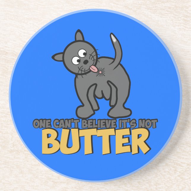 Cat bum licking drink coaster (Front)