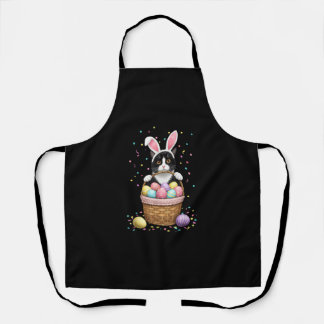 Cat Bunny Ears Eggs Meowy Easter Rabbit Lover Men Apron