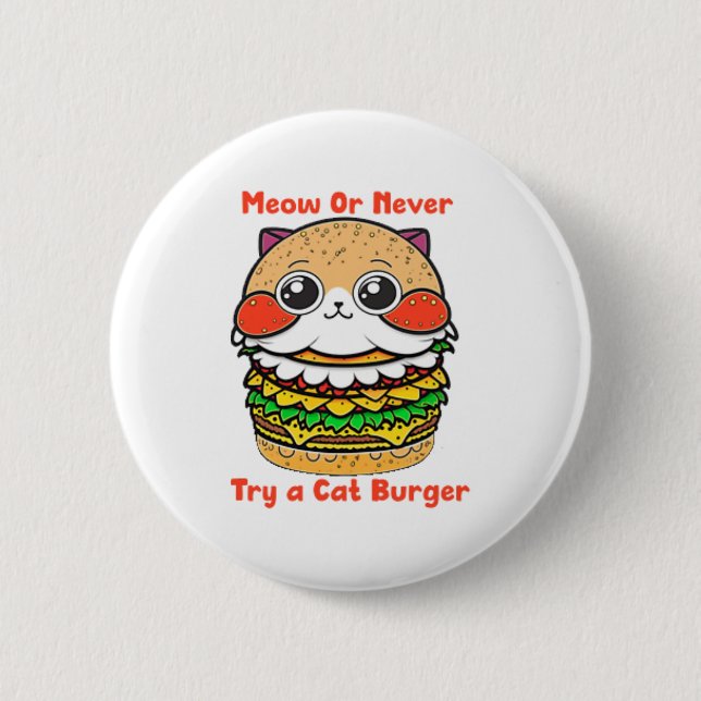 Cat Burger  Button (Front)