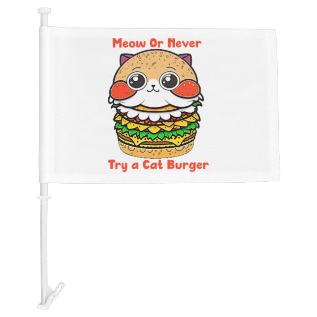 Cat Burger  Car Flag (Front)