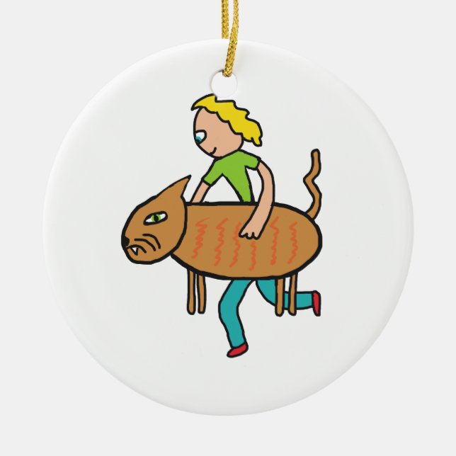 Cat Burglar Ceramic Ornament (Front)