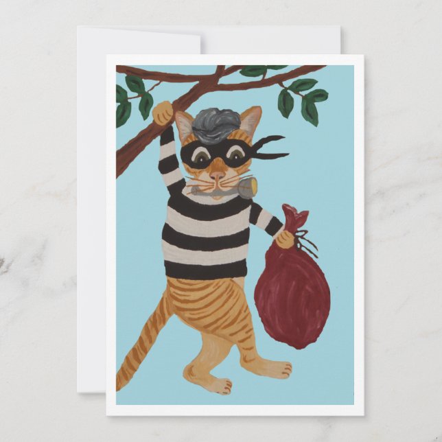 Cat Burglar Invitation (Front)