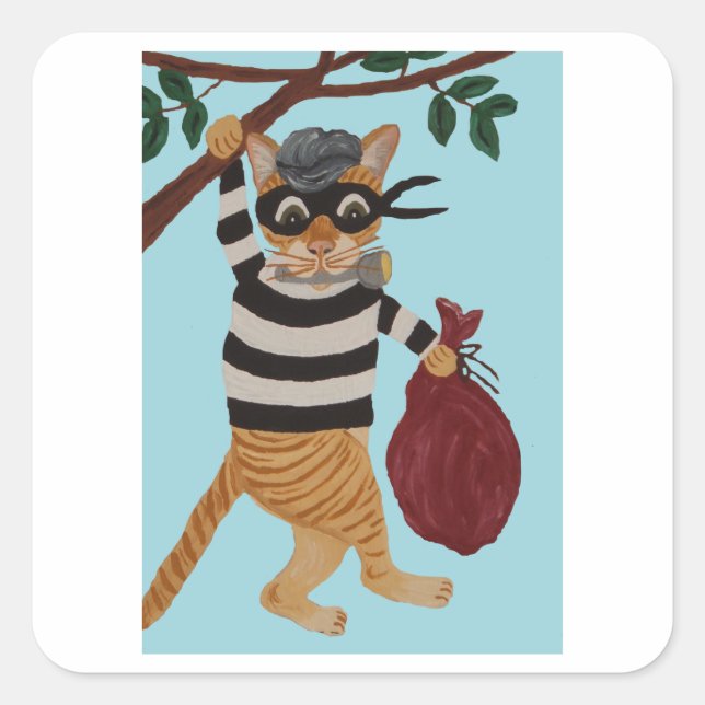 Cat Burglar Square Sticker (Front)