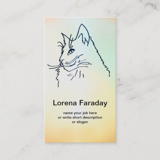 Customizable cat business card