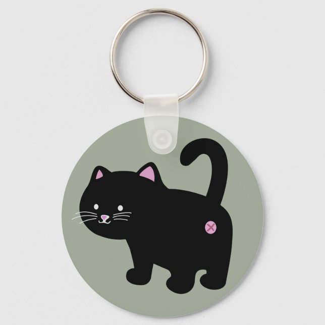 cat butt black keychain (Front)
