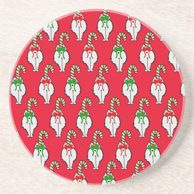 Cat Butt Christmas Coaster (Front)