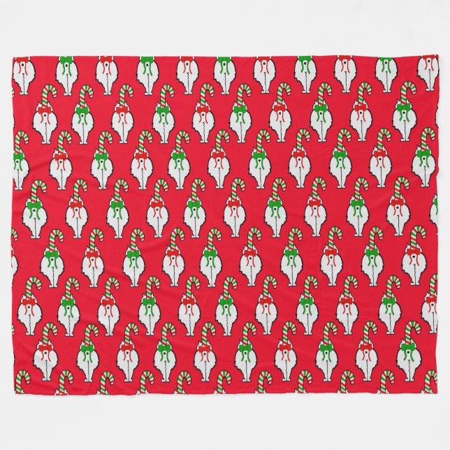 Cat Butt Christmas Fleece Blanket (Front (Horizontal))