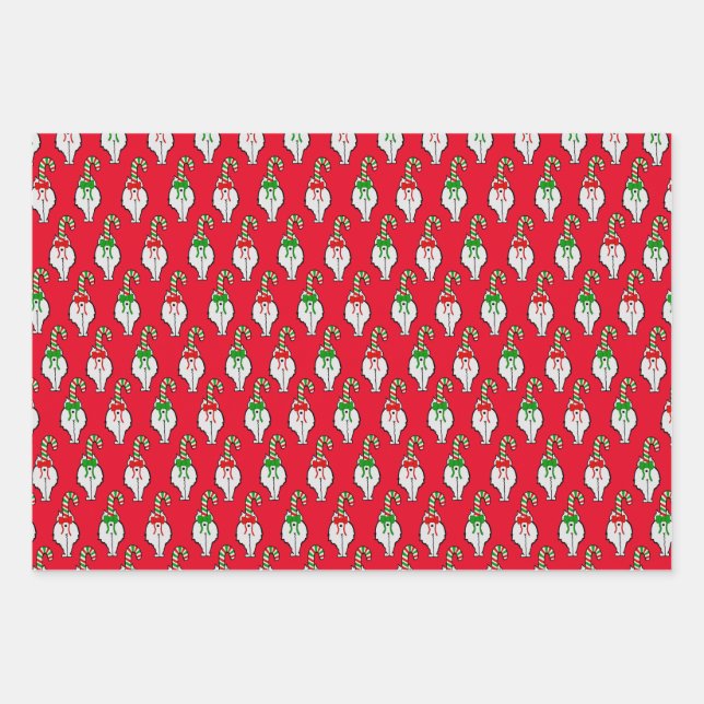 Cat Butt Christmas Wrapping Paper Sheets (Front)