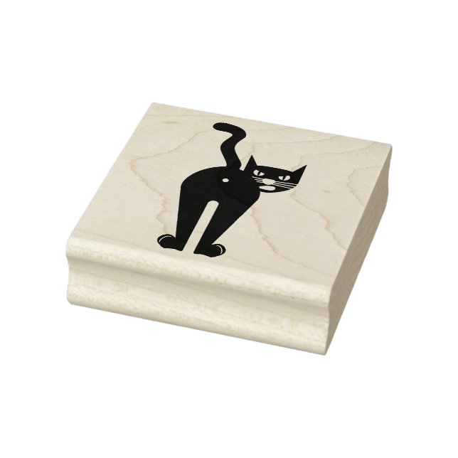 CAT BUTT FUNNY BLACK KITTY RUBBER STAMP (Stamp)
