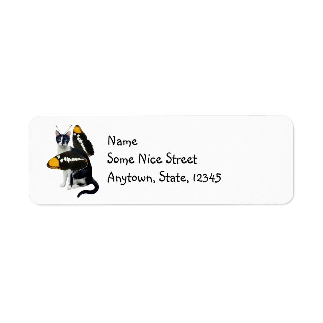 Cat Butterfly Address Labels (Front)
