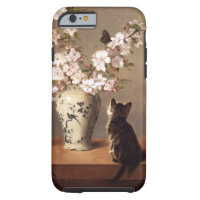 Cat, Butterfly, and Vase of Flowers Tough iPhone 6 Case
