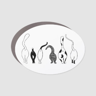 Cat Butts - Circle Car Magnet