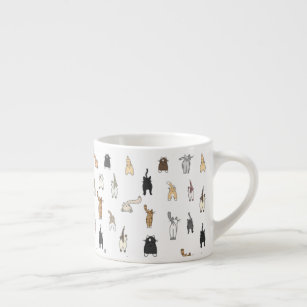 Cute Caricature Cat Espresso Cup, Zazzle