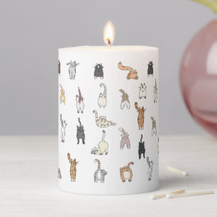 Cat Butts, Crazy Cat Lady, Kitten Butts, Funny Cat Pillar Candle